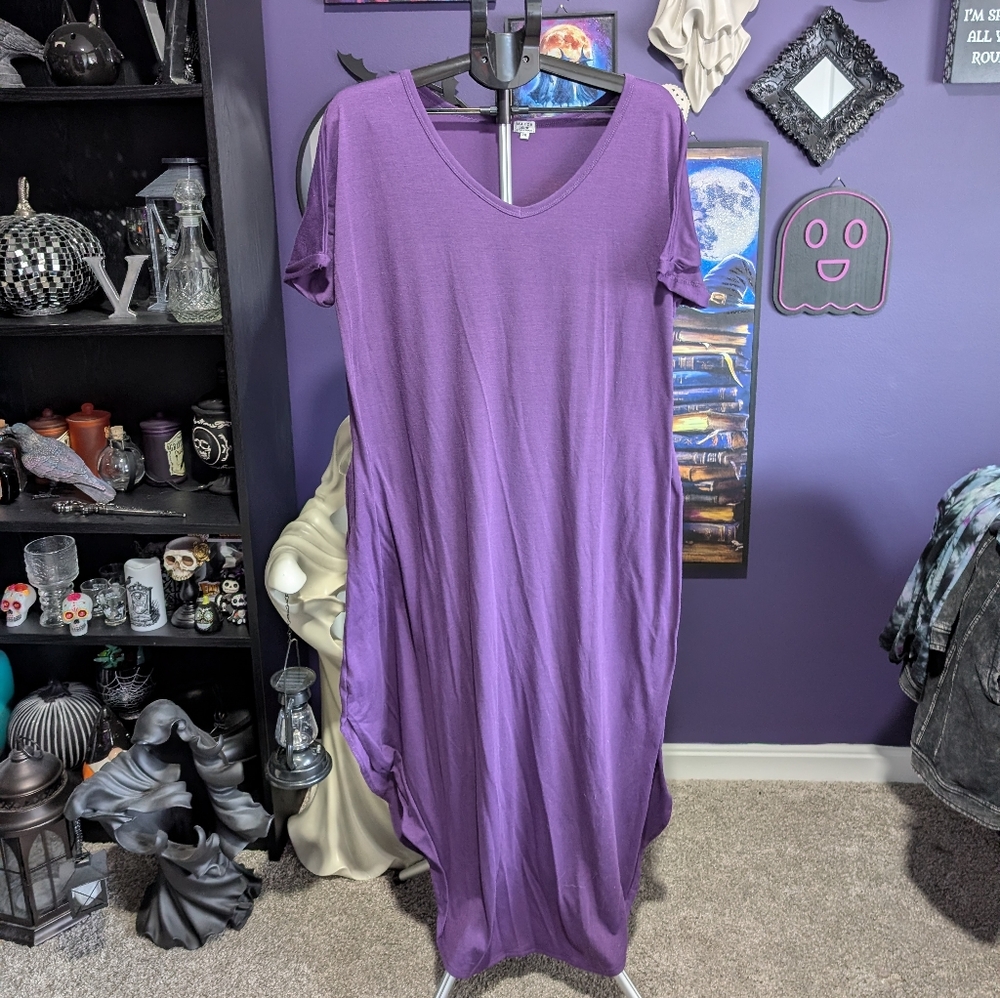 Everyday V-Neck Purple Maxi Dress
